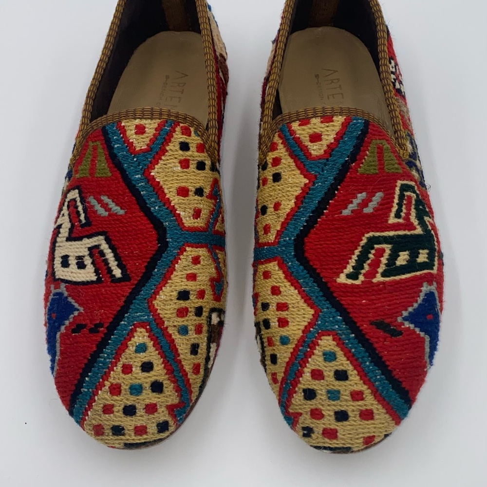 Artemis Mens Kilim Wool Tapestry Slip On Smoking Shoes Driving Loafers 44   HH09 - Picture 3 of 10
